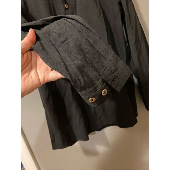 Pavo By Lastrada Black Button Down Long Sleeve Collard Shirt Size XL - Picture 5 of 5